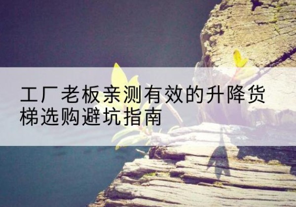 开江升降货梯怎么选-工厂老板亲测有效的升降货梯选购避坑指南